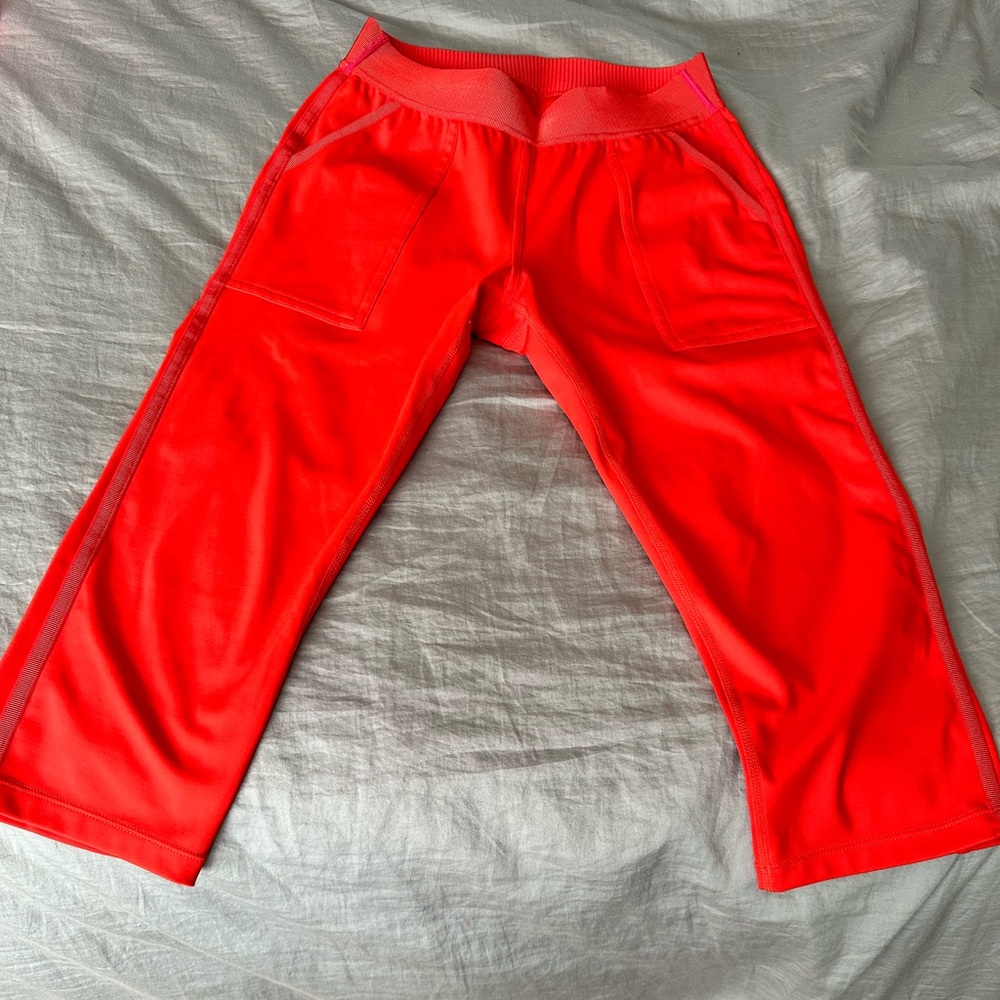 Derek Lam IOC Athleta capri orange sport pants size small